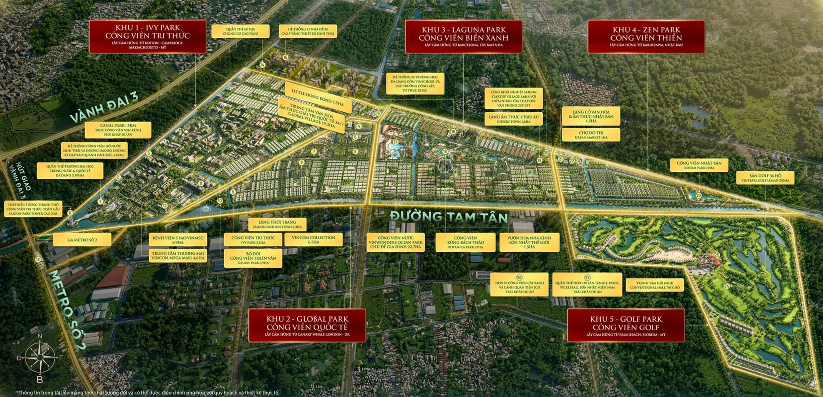 Sa bàn phối cảnh tổng thể tiện ích Vinhomes Sài Gòn Park